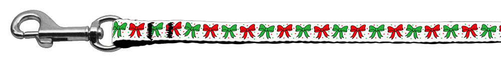 Christmas Bows Nylon Ribbon Leash 3/8 inch wide 4ft Long